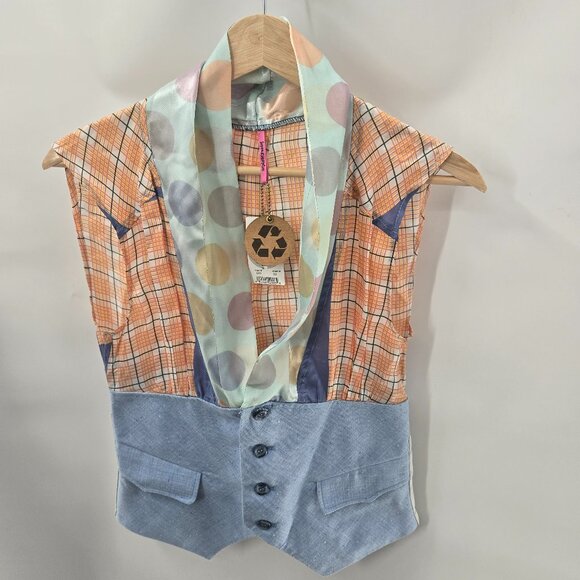 Superluckycat × Metropark Multipatterned Upcycled Patchwork Vest Size Medium - Picture 1 of 16
